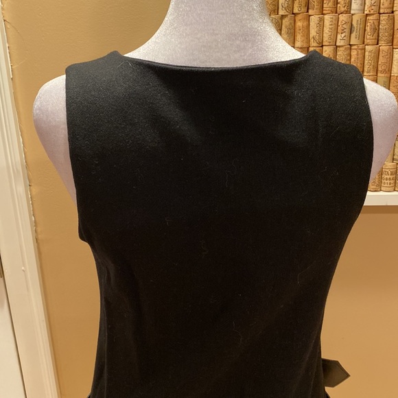 NWT. Love Wool Black Drop Waist Dress with Patent Belt & Front Pockets - Picture 6 of 16